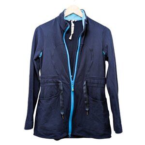 Lululemon Navy Blue Drawstring Waist Retro Jacket Size 10